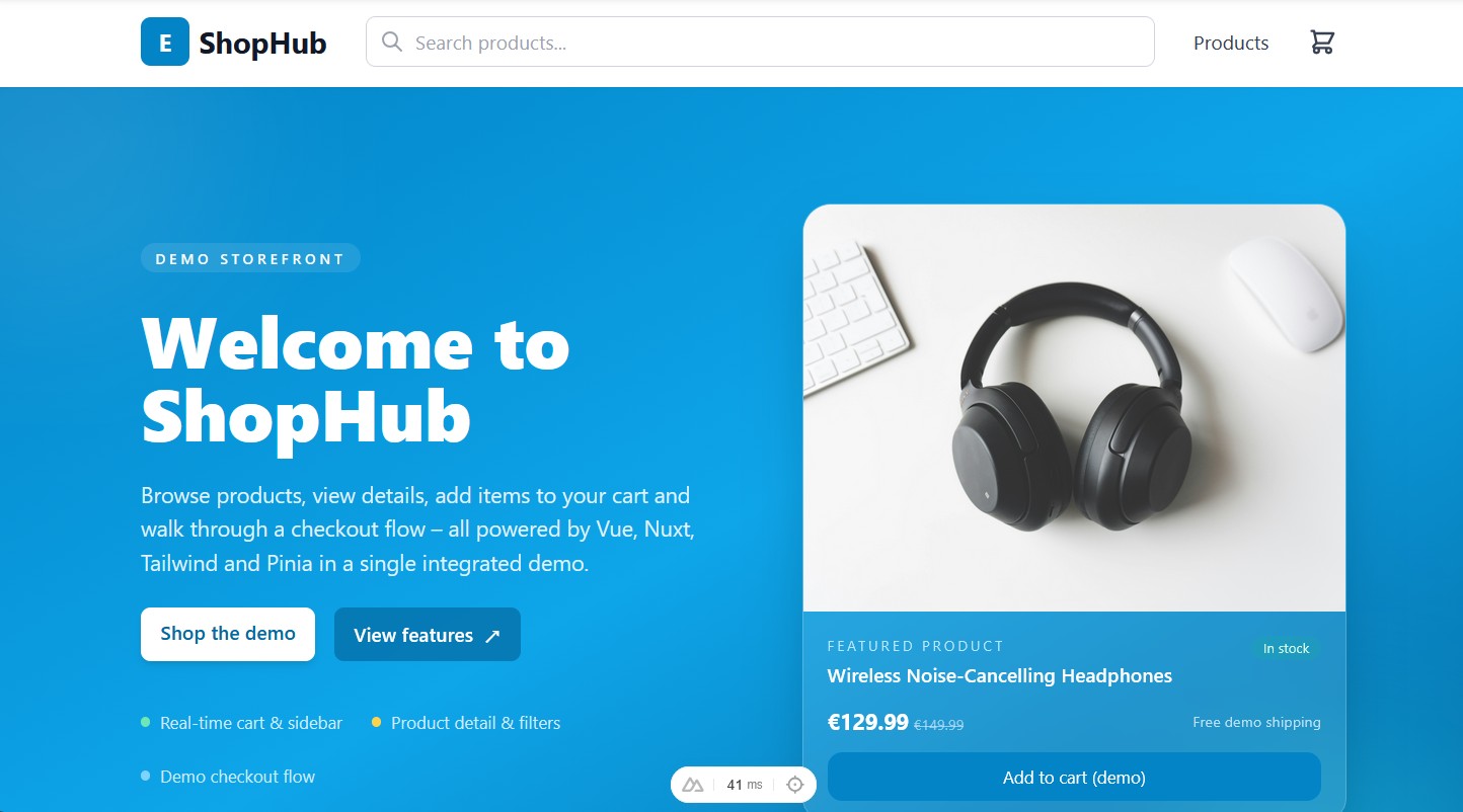 E-commerce store demo preview